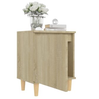 Nachtkastje met houten poten 40x30x50 cm sonoma eikenkleurig 4