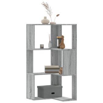 Boekenkast 3-laags hoek 50x50x102 cm bewerkt hout grijs sonoma 1