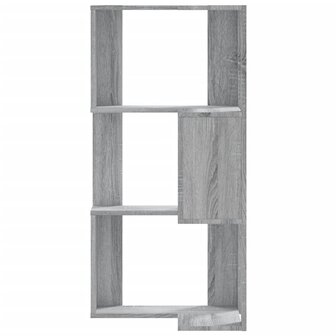 Boekenkast 3-laags hoek 50x50x102 cm bewerkt hout grijs sonoma 4