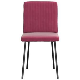 Eetkamerstoelen 2 st fluweel wijnrood 4