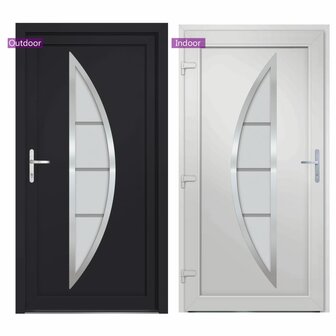 Voordeur 108x200 cm PVC antracietkleurig 6