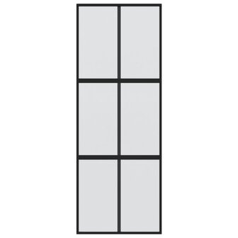 Schuifdeur 90x205 cm gehard glas en aluminium zwart 4