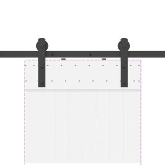 Doos met onderdelen voor schuifdeur 200 cm staal zwart 8
