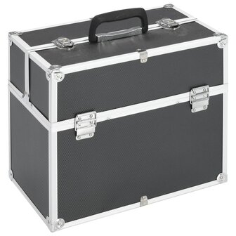Make-up koffer 38x23x34 cm aluminium zwart 1