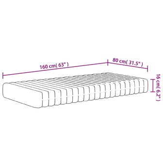 Schuimmatras voor kinderen middelzacht 80x160 cm 9