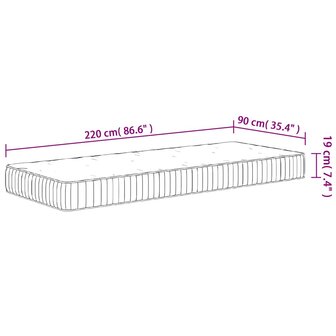 Pocketveringmatras middelhard 90x220 cm 9
