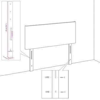 Hoofdbord 80x5x78/88 cm kunstleer zwart 5