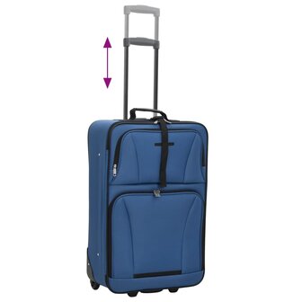 5-delige Kofferset stof blauw 6