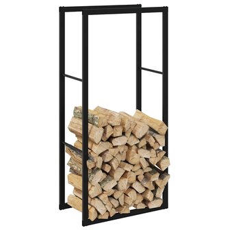 Haardhoutrek 55x30x116 cm staal zwart 1