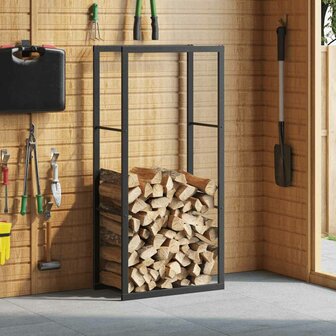 Haardhoutrek 55x30x116 cm staal zwart 3