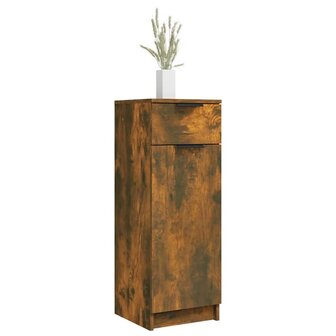 Badkamerkast 32x34x90 cm bewerkt hout gerookt eikenkleurig 4