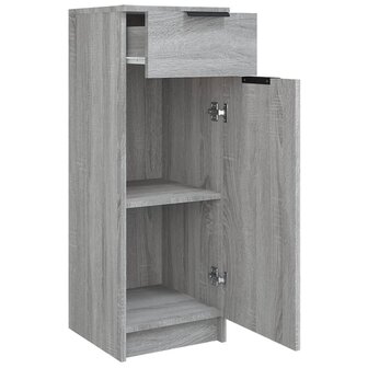Badkamerkast 32x34x90 cm bewerkt hout grijs sonoma eikenkleurig 8
