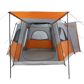 Autotent 4-persoons waterdicht grijs en oranje 6