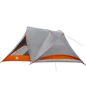 Tent 4-persoons waterdicht grijs en oranje 9