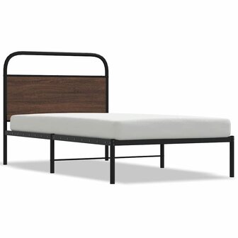 Bedframe zonder matras bewerkt hout bruin eikenkleur 100x200 cm 2