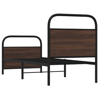 Bedframe zonder matras bewerkt hout bruin eikenkleur 75x190 cm 7