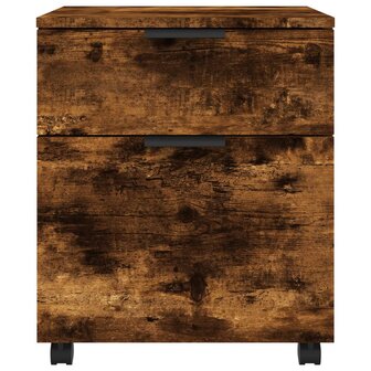 Dossierkast verrijdbaar 45x38x54 cm bewerkt hout gerookt eiken 3