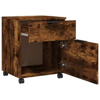 Dossierkast verrijdbaar 45x38x54 cm bewerkt hout gerookt eiken 4