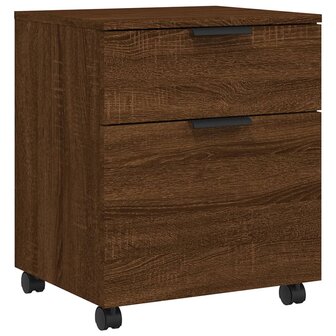 Dossierkast verrijdbaar 45x38x54 cm bewerkt hout bruineiken 2