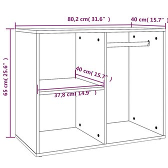 Kledingkast 80x40x65 cm bewerkt hout sonoma eikenkleurig 7