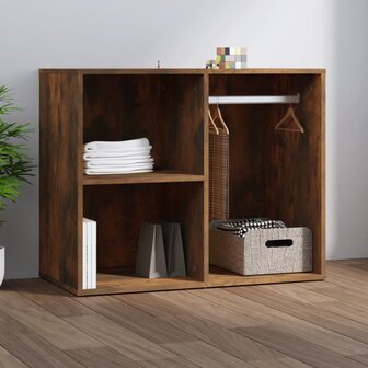Kledingkast 80x40x65 cm bewerkt hout gerookt eikenkleurig 1