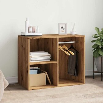 Kledingkast 80x40x65 cm bewerkt hout artisanaal eikenkleur 3