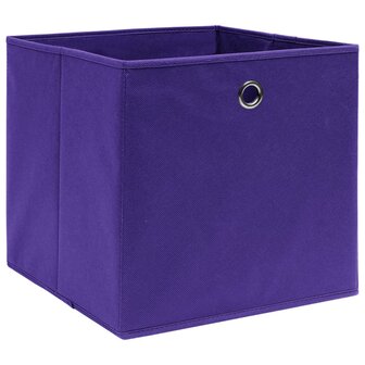 Opbergboxen 4 st 28x28x28 cm nonwoven stof paars 2