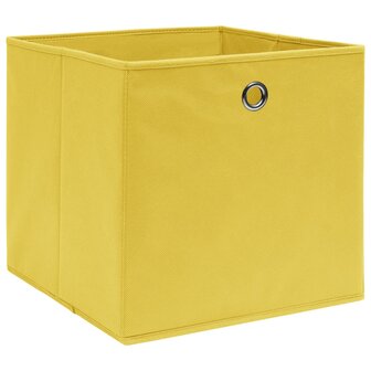Opbergboxen 4 st 28x28x28 cm nonwoven stof geel 2