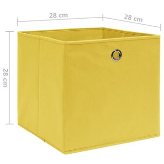 Opbergboxen 4 st 28x28x28 cm nonwoven stof geel 5