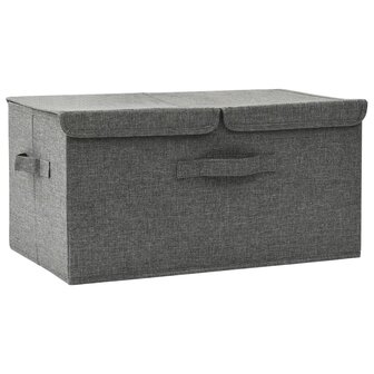 Opbergbox 50x30x25 cm stof antracietkleurig 2