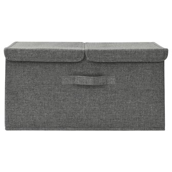Opbergbox 50x30x25 cm stof antracietkleurig 3