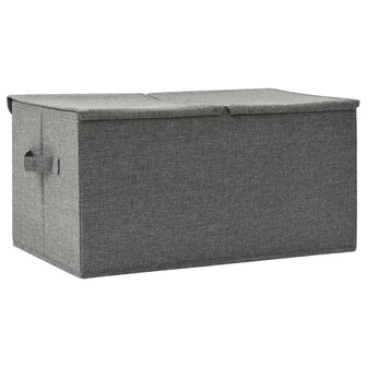 Opbergbox 50x30x25 cm stof antracietkleurig 4