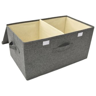 Opbergbox 50x30x25 cm stof antracietkleurig 7