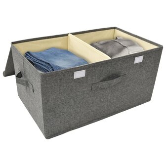 Opbergbox 50x30x25 cm stof antracietkleurig 8