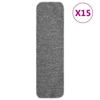 Trapmatten 15 st anti-slip rechthoekig 75x20 cm grijs 1