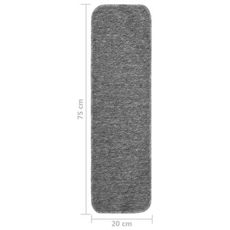 Trapmatten 15 st anti-slip rechthoekig 75x20 cm grijs 6