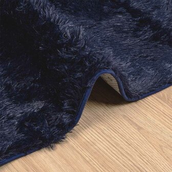 Hoogpolig vloerkleed NAVARRA 160x160 cm polyester marineblauw 5