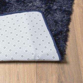 Hoogpolig vloerkleed NAVARRA 160x160 cm polyester marineblauw 6