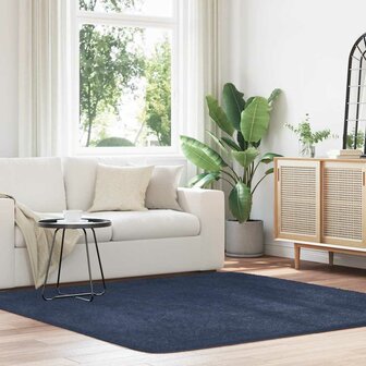 Hoogpolig vloerkleed NAVARRA 200x200 cm polyester marineblauw 1