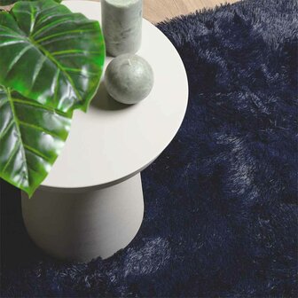 Hoogpolig vloerkleed NAVARRA 200x200 cm polyester marineblauw 8