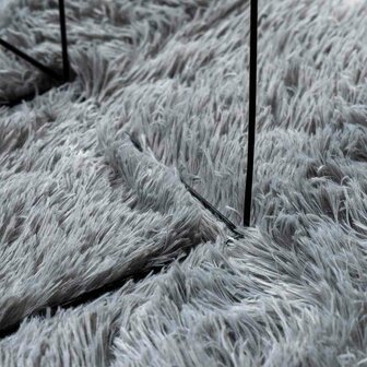 Hoogpolig vloerkleed NAVARRA 100x100 cm polyester zilvergrijs 7