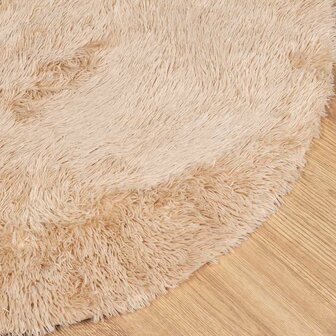 Hoogpolig vloerkleed NAVARRA 160x160 cm polyester beige 4