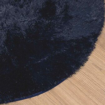 Hoogpolig vloerkleed NAVARRA 160x160 cm polyester marineblauw 4
