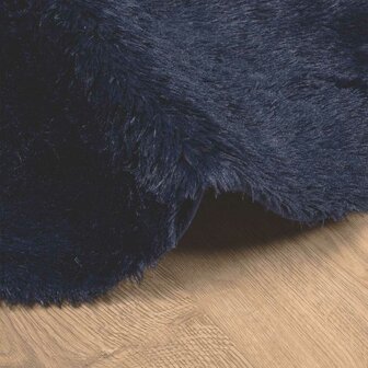 Hoogpolig vloerkleed NAVARRA 160x160 cm polyester marineblauw 5