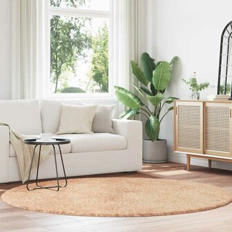 Hoogpolig vloerkleed NAVARRA 200x200 cm polyester beige 1