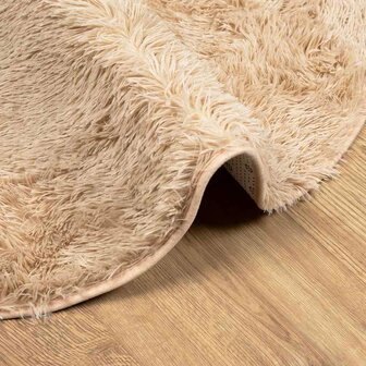 Hoogpolig vloerkleed NAVARRA 200x200 cm polyester beige 5