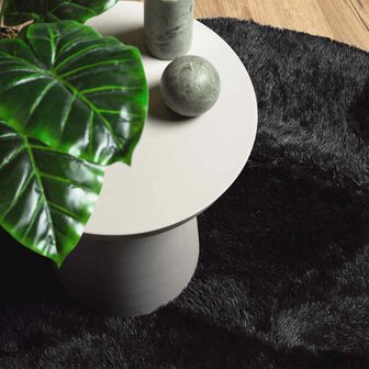 Hoogpolig vloerkleed NAVARRA 200x200 cm polyester zwart 8