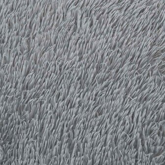 Hoogpolig vloerkleed NAVARRA 200x200 cm polyester zilvergrijs 9