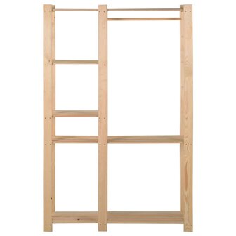 Kledingrek 110x38x170 cm massief grenenhout 3