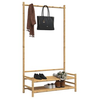 Kledingrek met schappen 103x40x183 cm bamboe 4
